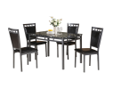 Dining Room Furniture 5pc Dining Set Table And 4x Chairs Faux Marble Top table Espresso PU Upholstered Chairs Kitchen Dinette