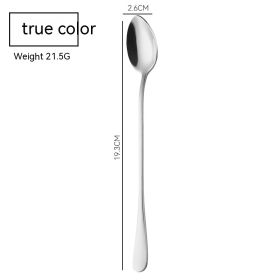 Stainless Steel Long Spoon Stirring Spoon (Option: Silver Tip Spoon)