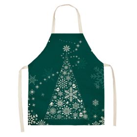 Household Green Series Christmas Dog Linen Apron Used In Kitchen (Option: Style 12-38x47cm)