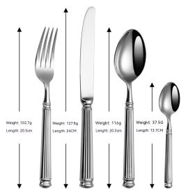 Roman Knife, Fork And Spoon 304 Stainless Steel Thickened (Option: Suit 3)