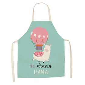 Cartoon Alpaca Cactus Cotton Linen Apron (Option: Style7-45x56cm)