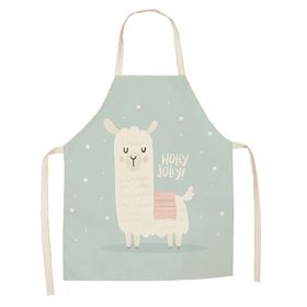 Cartoon Alpaca Cactus Cotton Linen Apron (Option: Style23-45x56cm)