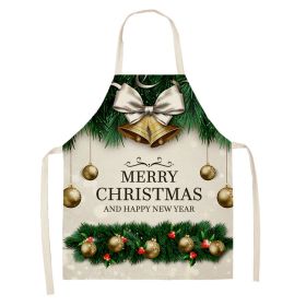 Household Green Series Christmas Dog Linen Apron Used In Kitchen (Option: Style 6-38x47cm)