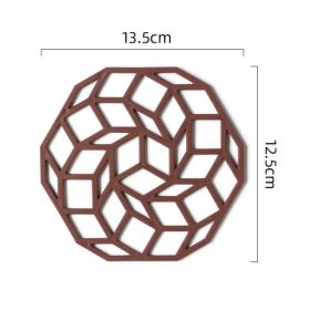 Insulated Anti-scald Pad Dining Table Cushion Kitchen Household Creative Hollow Placemat Coaster Pot Mat Bowl Mat (Option: Brown Spiral Pad 13cm)