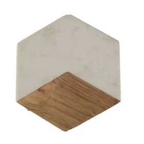 Creative Marble Cup Heat Shielding Pad (Option: Hexagonal One Fifth White)