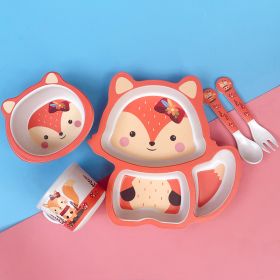 Bamboo Fiber Children's Tableware Set Cartoon Solid Food Bowl (Option: 057 Squirrel)