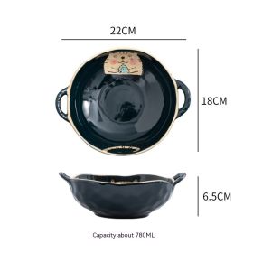 Double-ear Bowl Soup Bowl Household (Option: Style 5)