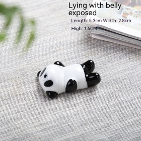 Creative Cute Little Panda Chopstick Holder Ceramic Decoration Home (Option: Show Belly)