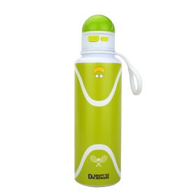 Tennis Pattern Straw Lid Water Bottle; Flip & Sip Double Stainless Steel Thermal Insulation; Sports Bottle; Outdoor Mug (capacity: 42 OZ)