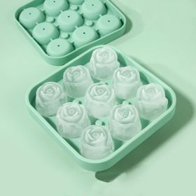 1pc; Frozen Ice Rose Mold; Food Grade Silicone Cork Block Ice Box Ice Cream Maker Household Grinder (Color: Ai Green, Material: )