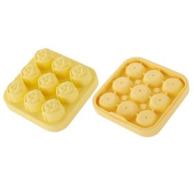 1pc; Frozen Ice Rose Mold; Food Grade Silicone Cork Block Ice Box Ice Cream Maker Household Grinder (Color: Yellow, Material: )