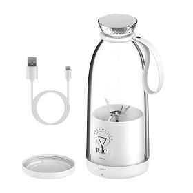 16.9OZ Portable Fruit Blender Electric Rechargeable Juice Cup for Shakes Smoothies Juice Personal Fruit Mixer with 6 Blades (Color: White)