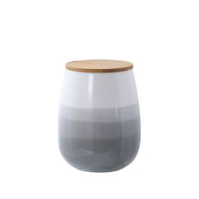 Ceramic Belly Jar Kitchen Coarse Cereals Dry Goods Moisture-proof Storage Tank (Option: Medium Gray 1200ml)