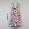 1pc Oil-proof And Waterproof Apron; Floral Pattern Kitchen Cooking Apron With Pocket