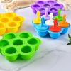 1pc 7 Holes Silicone Popsicle Mold; Ice Pop Molds Maker; Storage Container For Homemade Food; Ice Cream DIY Pop Molds; BPA Free