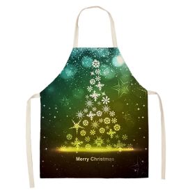 Household Green Series Christmas Dog Linen Apron Used In Kitchen (Option: Style Fourteen-38x47cm)