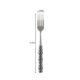 Ceramic Pearl Handle Knife Fork And Spoon Household Eating Soup Spoon Western Foodsteak Knife And Fork (Option: black fork)