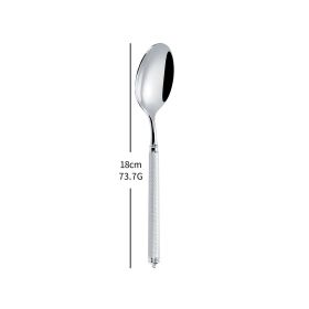 304 Stainless Steel Knife, Fork And Spoon Set (Option: Original Color Dessert Spoon)