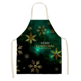 Household Green Series Christmas Dog Linen Apron Used In Kitchen (Option: Style Fifteen-65x53cm)