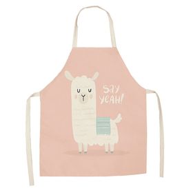 Cartoon Alpaca Cactus Cotton Linen Apron (Option: Style16-65x53cm)