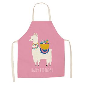 Cartoon Alpaca Cactus Cotton Linen Apron (Option: Style2-55x68cm)