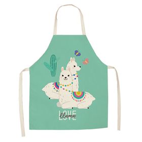 Cartoon Alpaca Cactus Cotton Linen Apron (Option: Style8-55x68cm)