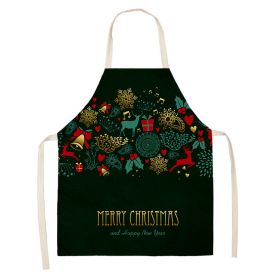 Household Green Series Christmas Dog Linen Apron Used In Kitchen (Option: Style 11-55x68cm)