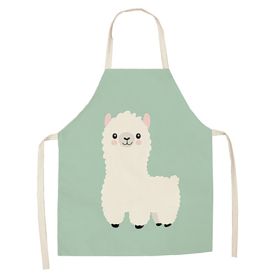 Cartoon Alpaca Cactus Cotton Linen Apron (Option: Style1-55x68cm)